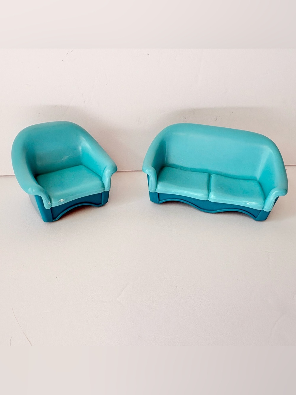 Vintage Fisher Price Loving Family Couch & Chair Dollhouse Furniture